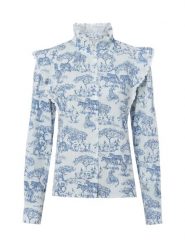 Marie Lund Letnia bluzka - lipiec Kobiety Bawełna (100%) niebieski, XL. Niebieskie bluzki damskie Marie Lund, xl, bez wzorów, z bawełny, bez kołnierzyka, bez ramiączek. Za 179.95 zł.