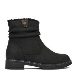 Botki Clara Barson. Czarne botki damskie Clara Barson, bez obcasa, na płaskiej podeszwie, bez zapięcia. Za 159.99 zł.