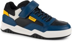 Buty dziecięce sportowe sneakersy dla chłopca ekoskóra na rzep respira GEOX PERT. Czarne trampki i tenisówki chłopięce Geox, bez wzorów, z materiału, sportowe, bez zapięcia. Za 145.00 zł.