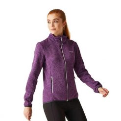 Bluza Polarowa Damska Melanżowy Pełen Suwak Newhill. Fioletowe bluzy damskie Regatta, na zimę, xl, bez wzorów, z dzianiny, bez kaptura. Za 61.99 zł.