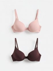 Biustonosz push up 2 pack - brudny róż. Czerwone biustonosze Reserved, bez wzorów. Za 99.99 zł.