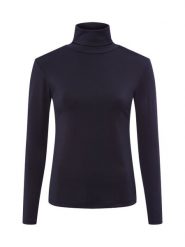 Brookshire Damska koszulka z długim rękawem z golfem Kobiety Sztuczne włókno niebieski jednolity, S. Niebieskie t-shirty damskie brookshire, s, bez wzorów, z włókna, bez kołnierzyka. Za 149.95 zł.