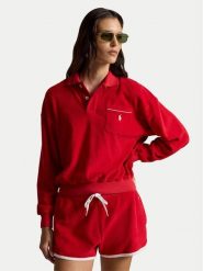 Polo Ralph Lauren Bluza 211A12737003 Czerwony Relaxed Fit. Czerwone bluzy damskie Polo Ralph Lauren, xl, bez wzorów, z bawełny, bez kaptura. Za 859.99 zł.