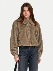 ONLY Futro Madelina 15373155 Beżowy Regular Fit. Brązowe płaszcze damskie Only, s, bez wzorów, z futra, bez kaptura. Za 289.99 zł.