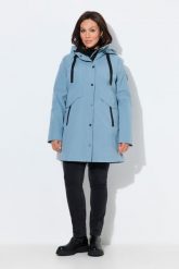 Damskie Kurtka funkcyjna HYPRAR wodoodporna kaptur. Niebieskie kurtki damskie Ulla Popken, plus size, bez wzorów, z materiału, z kapturem. Za 799.99 zł.