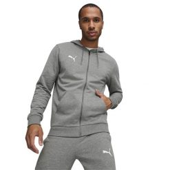 Męska Bluza Z Kapturem Team Goal Casual Full Zip. Szare bluzy męskie Puma, l, bez wzorów, z bawełny, z kapturem. Za 394.99 zł.