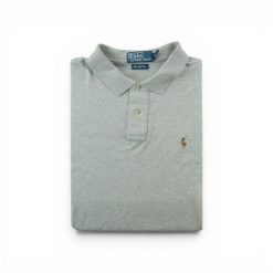 Second life - Polo Ralph Lauren koszulka polo męska z krótkim rękawem - Jak nowy. Szare koszulki polo męskie Ralph Lauren, l, bez wzorów, z materiału, eleganckie, bez ramiączek. Za 127.76 zł.