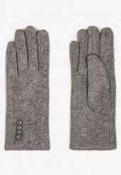 Szare Rękawiczki z Bawełną i Ozdobnymi Guzikami Zinnaeth. Szare rękawiczki damskie Renee, na zimę, bez wzorów, z bawełny, eleganckie. Za 19.99 zł.