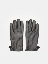 Rękawiczki - czarny. Czarne rękawiczki męskie Sinsay, bez wzorów, ze skóry, klasyczne. Za 29.99 zł.