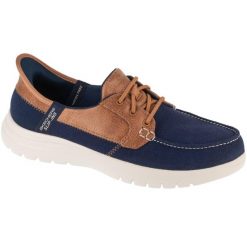 Buty do chodzenia damskie, Slip-Ins: On-The-Go Flex - Palmilla. Niebieskie obuwie sportowe damskie Skechers, bez wzorów, sportowe, bez zapięcia. Za 379.99 zł.