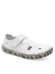 Rieker Półbuty L0362-80 Biały. Białe półbuty damskie Rieker, bez wzorów, ze skóry, bez obcasa, na płaskiej podeszwie, bez zapięcia. Za 339.99 zł.
