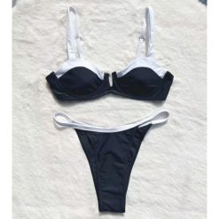 Strój kąpielowy dwuczęściowy push-up plażowy Feiga. Czarne bikini damskie Intica, na lato, m, bez wzorów. Za 159.00 zł.