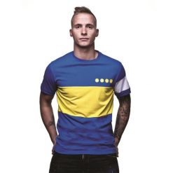 Koszulka dla dorosłych - Boca Capitano - Niebieska. Niebieskie koszulki sportowe męskie COPA FOOTBALL, s, bez wzorów, bez kołnierzyka, bez ramiączek, do piłki nożnej. Za 215.73 zł.