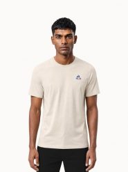 Koszulka Le Coq Sportif Essentiels N°1. Brązowe koszulki sportowe męskie le coq sportif, l, z aplikacjami, z bawełny, bez kołnierzyka, bez ramiączek. Za 184.00 zł.