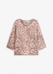 Sweter z nietoperzowymi rękawami. Brązowe swetry damskie bonprix, bez wzorów, eleganckie, bez kołnierzyka, bez ramiączek, bez kaptura. Za 47.99 zł.