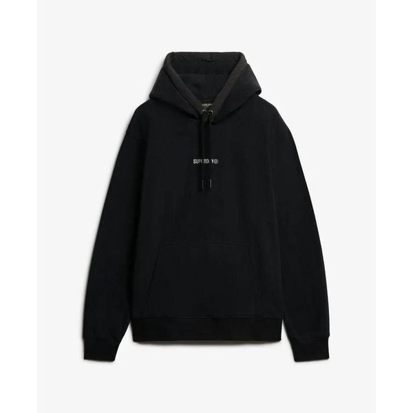 Polarowa bluza z kapturem z mikro logo Superdry. Czarne bluzy męskie Superdry., xl, bez wzorów, z polaru, z kapturem. Za 367.30 zł.