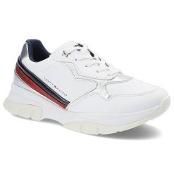 Białe Sneakersy Tommy Hilfiger Damskie Modne Buty. Białe obuwie sportowe damskie Tommy Hilfiger, bez wzorów, ze skóry ekologicznej, biznesowe, bez obcasa, na płaskiej podeszwie, bez zapięcia. Za 270.00 zł.