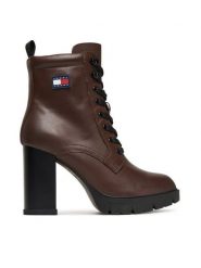 Tommy Jeans Trzewiki Tjw Lace Up EN0EN02832 Brązowy. Brązowe botki damskie Tommy Jeans, z jeansu, bez obcasa, na słupku, bez zapięcia. Za 599.99 zł.