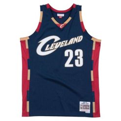 Koszulka męska do koszykówki Mitchell & Ness Cavaliers Lebron James. Niebieskie koszulki sportowe męskie Mitchell & Ness, l, bez wzorów, bez kołnierzyka, bez ramiączek, do koszykówki. Za 559.00 zł.
