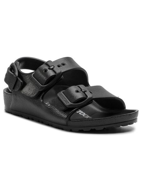 Birkenstock Sandały Milano Eva 1009353 Czarny. Czarne sandały chłopięce Birkenstock, z syntetyku, bez zapięcia. Za 129.99 zł.