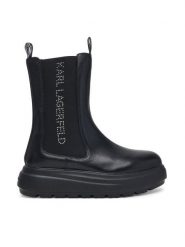 KARL LAGERFELD Sztyblety Katya KL46660 Czarny. Czarne botki damskie KARL LAGERFELD, ze skóry, bez obcasa, na płaskiej podeszwie, bez zapięcia. Za 1,029.00 zł.