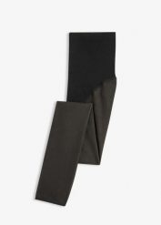 Ocieplane legginsy o przezroczystym wyglądzie z funkcją belly control i push-up 50 DEN. Czarne legginsy damskie bonprix, bez wzorów. Za 62.99 zł.