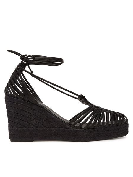 Weekend Max Mara Espadryle Quirino 2515521115670 Czarny. Czarne sandały damskie Weekend Max Mara, bez wzorów, ze skóry, bez obcasa, bez zapięcia. Za 889.99 zł.