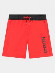 Hugo Szorty kąpielowe G00002 D Czerwony Regular Fit. Czerwone kąpielówki dla chłopców Hugo, bez wzorów, z syntetyku. Za 439.99 zł.