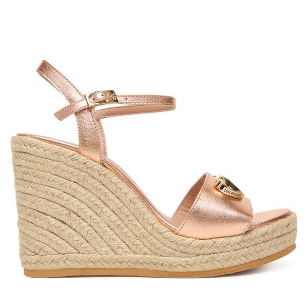 Espadryle LOVE MOSCHINO. Czerwone sandały damskie Love Moschino, bez wzorów, bez obcasa, bez zapięcia. Za 779.99 zł.