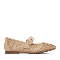 Baleriny Remonte. Brązowe baleriny damskie Remonte, bez wzorów, bez obcasa. Za 349.99 zł.