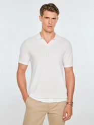 Sweter męski polo z krótkim rękawem biały enzo 100. Białe swetry przez głowę męskie Big Star, l, bez wzorów, z dzianiny, bez kołnierzyka. Za 159.99 zł.