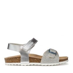 Sandały Geox. Szare sandały dziewczęce Geox, bez zapięcia. Za 239.99 zł.