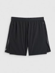 4F Spodenki do biegania szybkoschnące męskie - czarne L. Czarne krótkie spodenki sportowe męskie 4f, l, bez wzorów, do biegania. Za 199.99 zł.