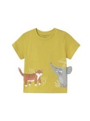 Mayoral T-Shirt 1061 Żółty Regular Fit. Żółte t-shirty dla chłopców Mayoral, bez wzorów, z bawełny, bez ramiączek. Za 59.99 zł.