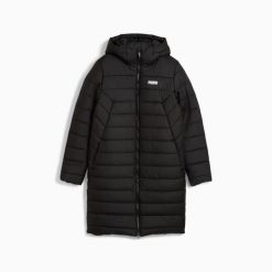 Płaszcz puchowy damska Puma ESS LOGO PADDED czarny 68833801 r XS. Czarne płaszcze damskie Puma, na zimę, l, bez wzorów, z puchu, sportowe, bez kaptura. Za 302.99 zł.