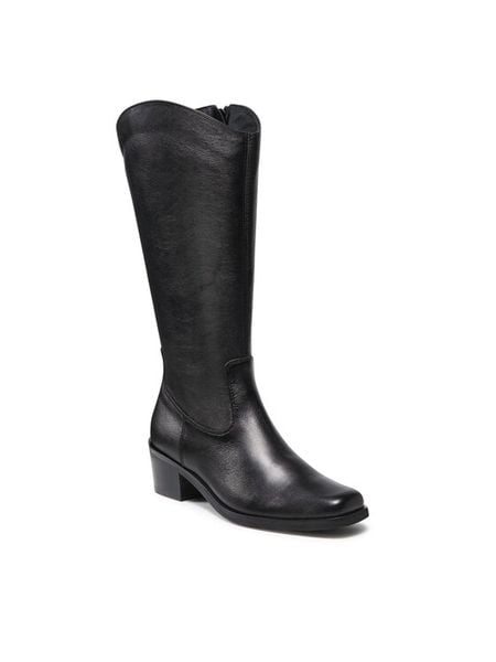 Lasocki Kozaki EVITA-02 Czarny. Czarne kozaki damskie Lasocki, ze skóry, bez obcasa, na słupku. Za 343.99 zł.