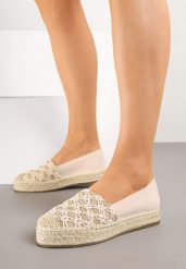 Beżowe Espadryle z Plecionym Sznurkiem i Geometrycznym Wzorem Sdivira. Brązowe espadryle damskie Born2be, bez wzorów, z jeansu, eleganckie, bez obcasa, na obcasie, bez zapięcia. Za 79.99 zł.