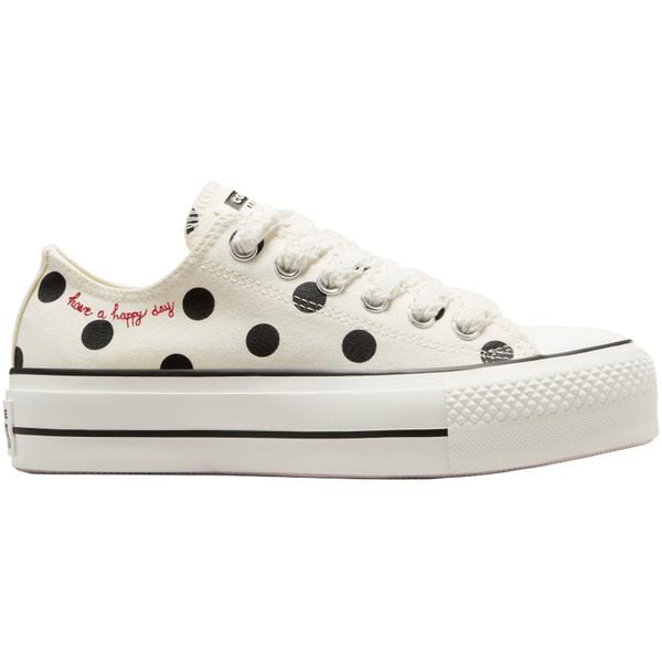 Buty sportowe Converse Chuck Taylor All Star Lift Platform Polka Dots. Brązowe obuwie sportowe damskie Converse, bez wzorów, z tkaniny. Za 490.00 zł.