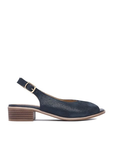 Go Soft Sandały CEO-WI23-LUCY-04 Granatowy. Niebieskie sandały damskie GO SOFT, bez wzorów, bez obcasa, na słupku, bez zapięcia. Za 169.99 zł.