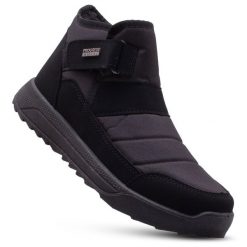 Buty męskie zimowe śniegowce PROGRESS. Czarne buty sportowe męskie Progress, na zimę, bez zapięcia. Za 169.00 zł.