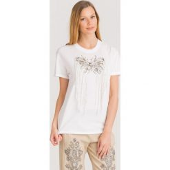 T-SHIRT TWINSET. Białe t-shirty damskie Twinset, l, z aplikacjami, z bawełny, bez kołnierzyka. Za 407.40 zł.