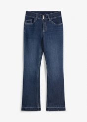 Jeansy dzwony ze średnim stanem. Niebieskie jeansy dla dziewczynek bonprix, z jeansu. Za 64.99 zł.