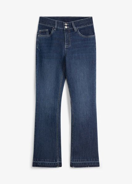 Jeansy dzwony ze średnim stanem. Niebieskie jeansy dla dziewczynek bonprix, z jeansu. Za 64.99 zł.