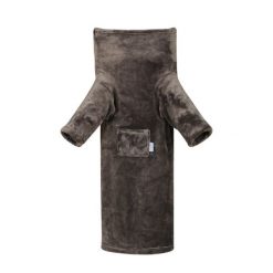 Kocyk KANGOO MINI z rękawami i kieszonką 70x90. Szare kocyki dla dzieci Multitex, z kaszmiru. Za 84.38 zł.