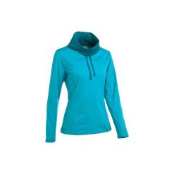 Koszulka turystyczna Forclaz 100 Warm damska. Czarne t-shirty damskie QUECHUA, ze stójką. Za 39.99 zł.