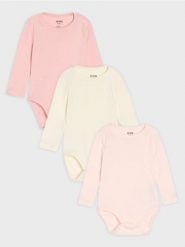 Bawełniane body 3 pack - różowy. Czerwone body niemowlęce Sinsay, bez wzorów, z bawełny, bez ramiączek. Za 25.99 zł.