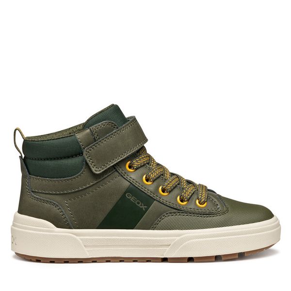 Sneakersy Geox. Zielone trampki i tenisówki chłopięce Geox, bez wzorów, bez zapięcia. Za 268.99 zł.
