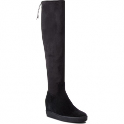 Muszkieterki GUESS - FLFLC3 ESU11 BLACK. Czarne kozaki damskie Guess, z materiału. Za 769.00 zł.