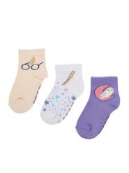 Harry Potter Skarpety długie CEO-ACCCS-AW25-301WBHP(3-PACK) Beżowy. Brązowe bielizna dla dziewczynek harry potter, bez wzorów, z bawełny. Za 29.99 zł.