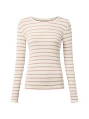 Marie Lund koszulka z długim rękawem Kobiety wiskoza różowy|biały, XS. Białe t-shirty damskie Marie Lund, xs, bez wzorów, z futra, bez kołnierzyka. Za 99.95 zł.